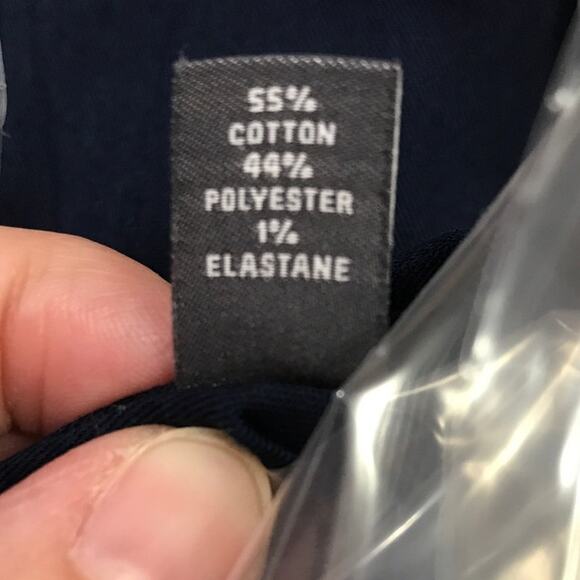 Van Heusen Flex Navy Collared Button-Down Long Sleeve Slim Fit Stretch Shirt XL - Picture 5 of 8